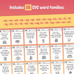CVC Words Poems | ELA Kindergarten & 1st Grade Phonics Poems, Shared ...
