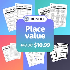 No Prep Place Value Bundle | 1st, 3rd, 2nd Grade Place Value Activities | Place Value Worksheets | P{lace Value Math Centers (Printable PDF)