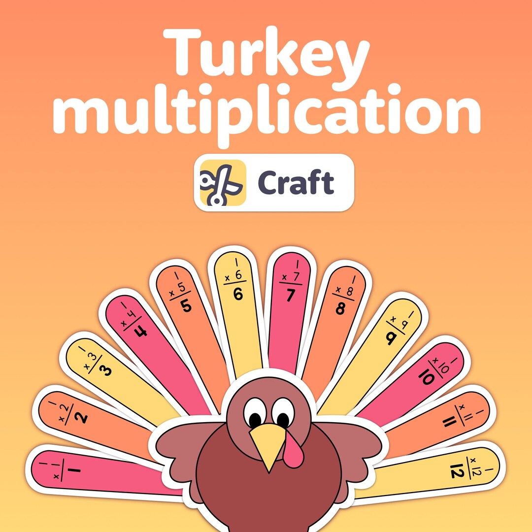 Fall Multiplication Craft Thanksgiving Math Craft, 3rd4th Grade Multiplication Activity, Turkey