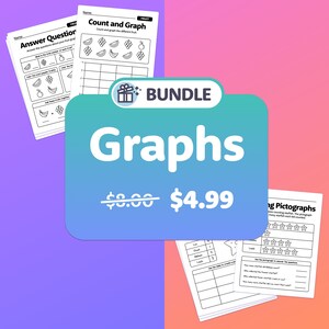 Pictograph, Bar Graphs BUNDLE | 1st Grade Graphs, 2nd Grade Graphs, Grade Graphing Worksheets, Math Centers, Graphing Review (Printable PDF)