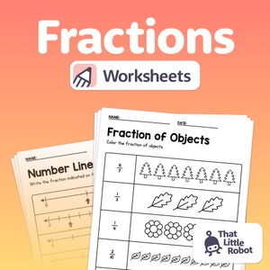 No Prep Fractions Worksheets | 2nd, 3rd, 4th Grade Common Core Math, Simple Fraction Activities (Printable PDF)