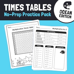 Times Tables Worksheets | 2nd & 3rd Grade 1-10 Multiplication Facts Activity, Earth Day Math (Printable PDF)