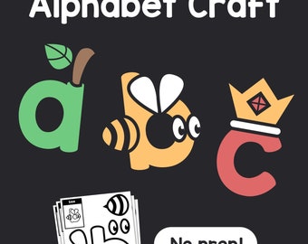 No Prep Alphabet Craft | Pre-k, Kindergarten, & 1st Grade Letters of the Alphabet Center — Literacy Bulletin Board Decor (Printable PDF)