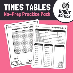 Multiplication Times Tables Worksheets | 1-10 Multiplication Facts Activity, 1st, 2nd, 3rd Grade Math Practice (Printable PDF)