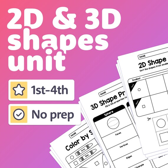 2d And 3d Shapes Worksheets For 3rd Grade Shape Up! (2 D And 3 D