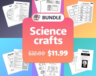 Low Prep Science Crafts Bundle | Wissenschaft der ersten Klasse, Wissenschaft der zweiten Klasse, Wissenschaft der dritten Klasse Aktivitäten, Zentren und Projekte (druckbares PDF)