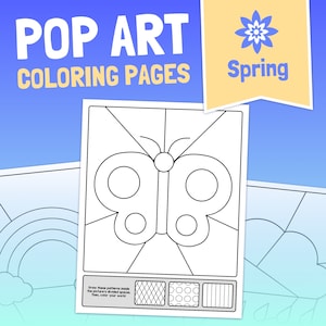No Prep Pop Art Spring Coloring Pages | 1st, 2nd, 3rd Grade Spring Coloring Sheets | Spring Early Finisher Activity  (Printable PDF)
