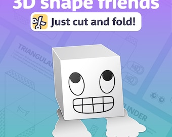 3D Shapes Craft | 1st & 2nd Grade Geometry Math Craft, 3D Shapes Review Activity (Printable PDF)