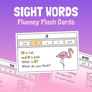 Sight Words Flash Cards | Kindergarten, 1st, 2nd Grade Fluency Guided Reading Activity, English Vocabulary Flash Cards (Printable PDF)