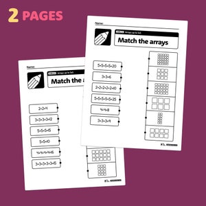 Arrays & Repeated Addition Worksheets 2nd Grade Rows and Columns Math ...