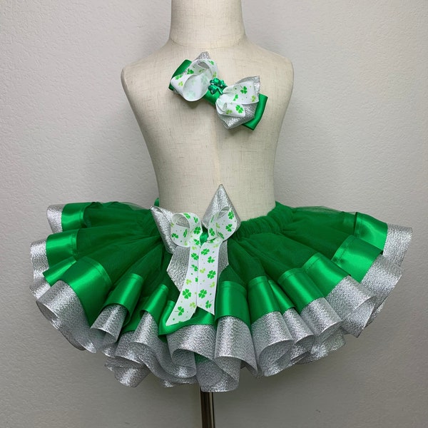 Green Tutu Skirt,Trimmed Tutu,Baby Girl Tutu Skirt,Toddler Girl Tutu Skirt,Girl Tutu Skirt, St Patrick's Day Tutu,Holiday Tutu,Birthday Tutu