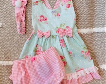 Baby Girl Easter Dress.Spring Dress,3-piece set,Girls Easter,Toddler Girl Easter Dress,Spring Outfit,Baby Easter Dress,Easter Outfits.