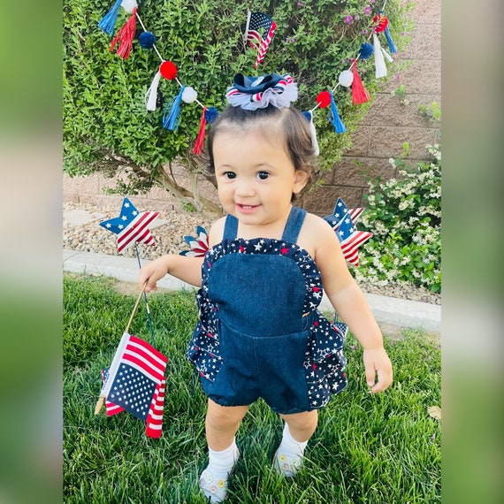 Baby girl 4th of july romper hotsell