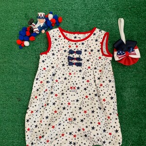 Baby Girl Romper.Summer Romper,Patriotic Outfits, Red White Blue outfits,4th of July Outfit,Independence Baby Romper,4th of July Romper Girl