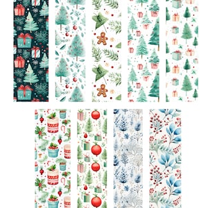 Christmas Designs 19-27 clay transfer paper | water soluble polymer clay transfer sheet | christmas trees wreaths poinsettias presents holly