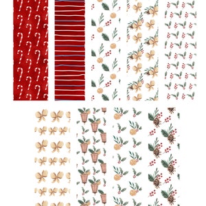Christmas Designs 129-137 transfer paper | water soluble polymer clay transfer sheet | christmas trees wreaths poinsettias presents holly