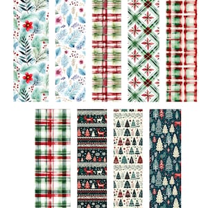 Christmas Designs 37-45 clay transfer paper | water soluble polymer clay transfer sheet | christmas trees wreaths poinsettias presents holly