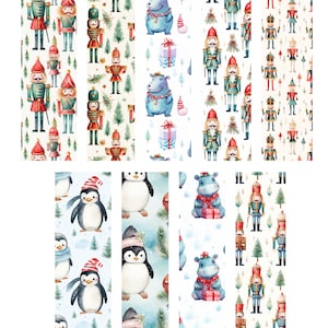 Christmas Designs 82-90 clay transfer paper | water soluble polymer clay transfer sheet | christmas trees wreaths poinsettias presents holly