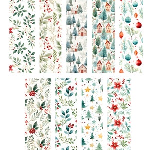 Christmas Designs 10-18 clay transfer paper | water soluble polymer clay transfer sheet | christmas trees wreaths poinsettias presents holly