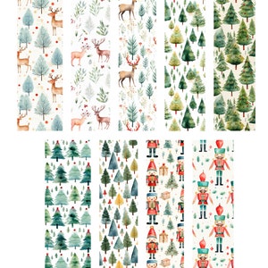 Christmas Designs 73-81 clay transfer paper | water soluble polymer clay transfer sheet | christmas trees wreaths poinsettias presents holly