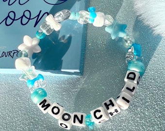 Moon Child Beaded Bracelet Moon Jewelry Kandi Bracelet Y2K