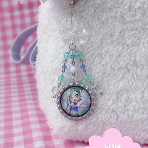 Trading Card Beaded Keychain Charms | Cute Bag Charms | Kawaii Binder Accessories | Upcycled Art | Custom Keychain Lisia