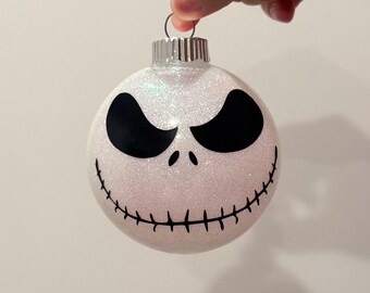 Nightmare Jack Glitter Ornaments | Holiday Theme Ornaments | Christmas Tree Decor | Handmade Ornaments