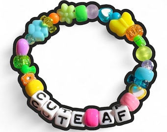 CUTE AF Beaded Bracelet | Cute Bracelet | Kandi Bracelet | Y2K Bracelet | Bead Bracelet | Kawaii Bracelet