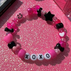 Xoxo Beaded Bracelet | Hugs & Kisses | Y2K Jewelry | Kandi Bracelet | Bead Bracelet | Kawaii Jewelry | Love Aesthetic