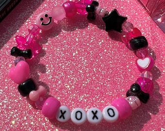 Xoxo Kandi Bracelet | Hugs & Kisses | Y2K Jewelry | Kawaii Jewelry