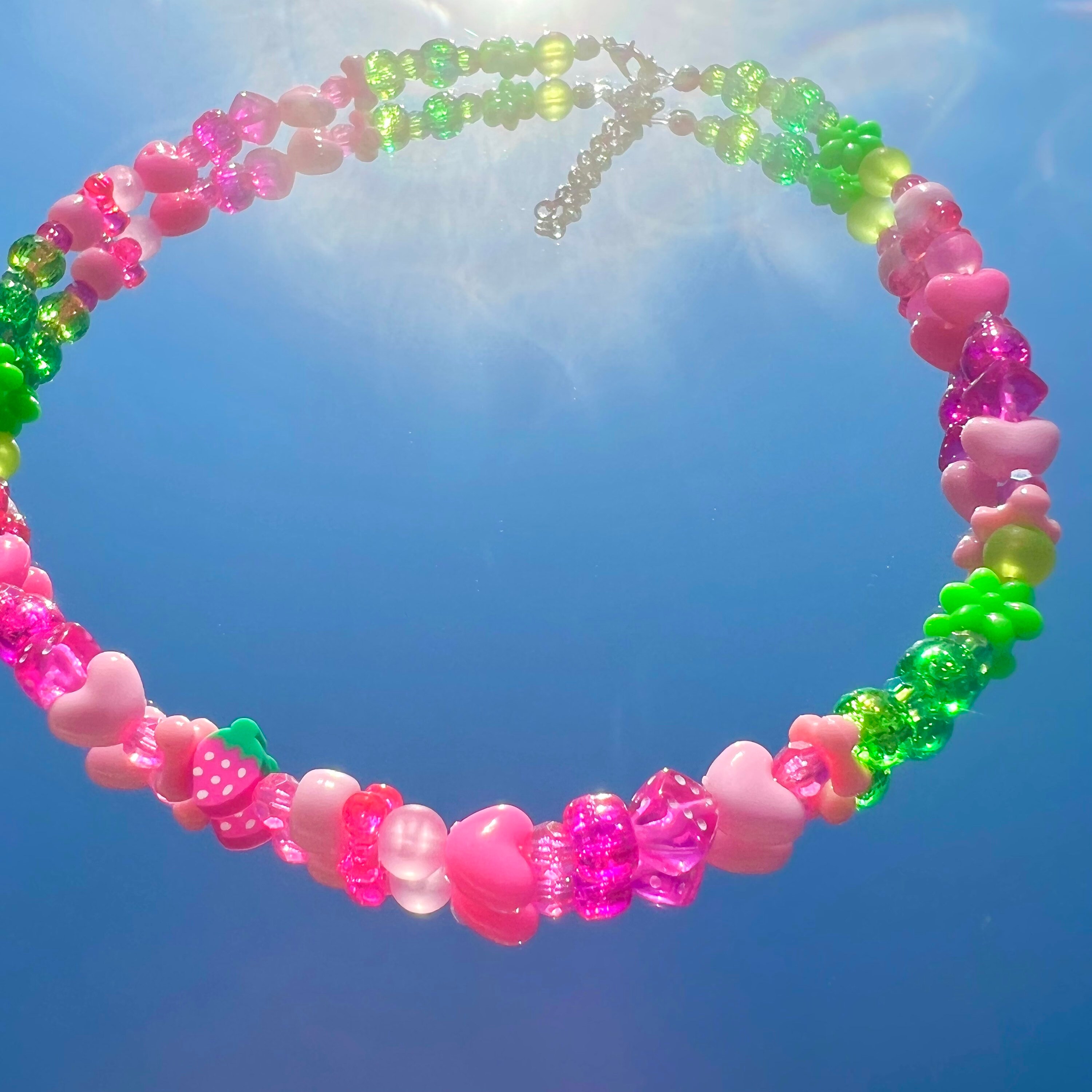 Strawberry Bead Necklace Y2K Necklace Kandi Necklace Etsy