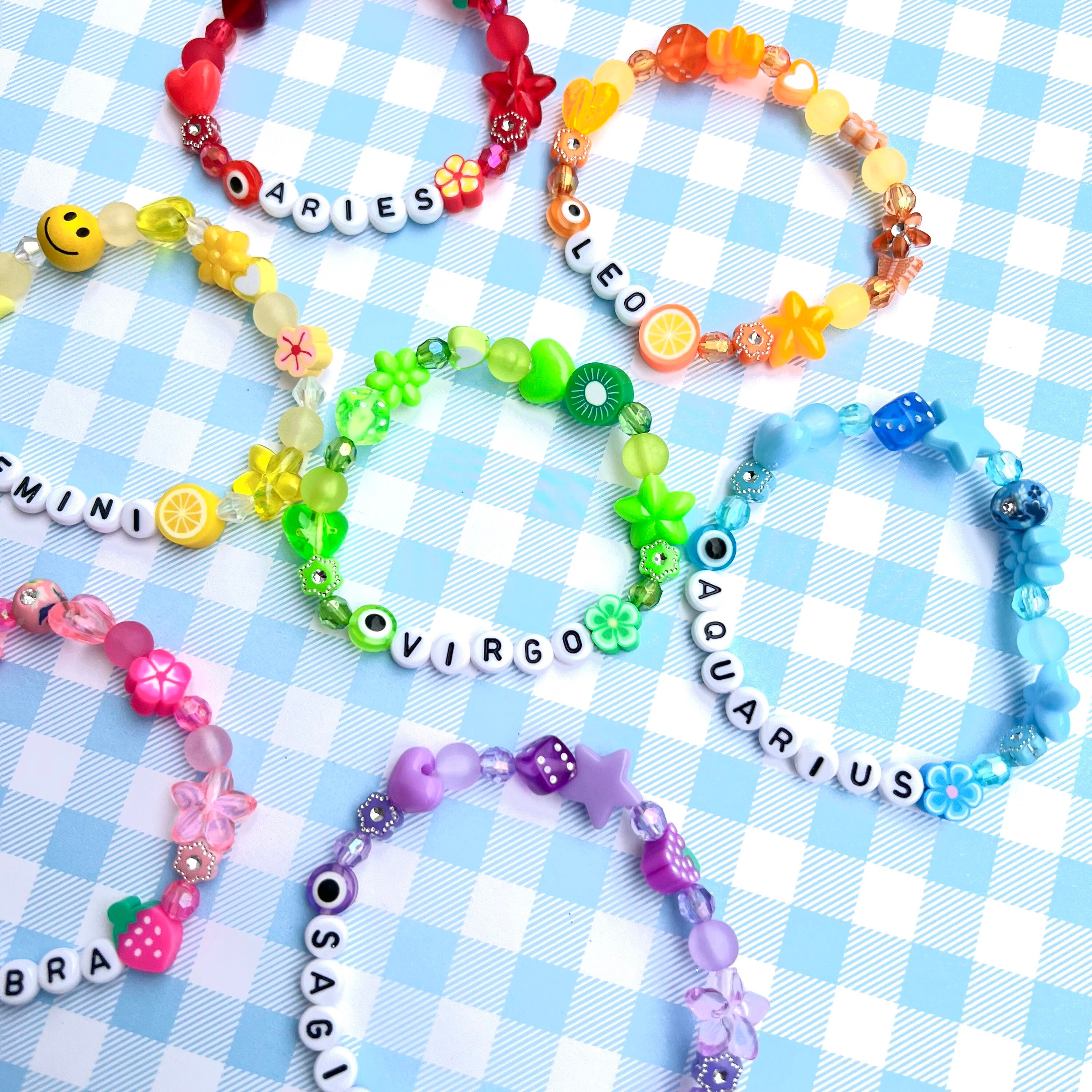 Zodiac Sign Beaded Bracelet Star Rising Moon Sign Bracelet Etsy