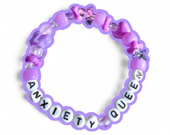 Anxiety Queen Kandi Bracelet: Y2K Kawaii Beaded Bracelet