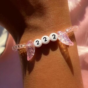 Angel Number Bracelet | Angel Wings for Protection, Prosperity, Luck, Love | Crystal Beaded Bracelet | Gifts for Her | Lucky Number image 5