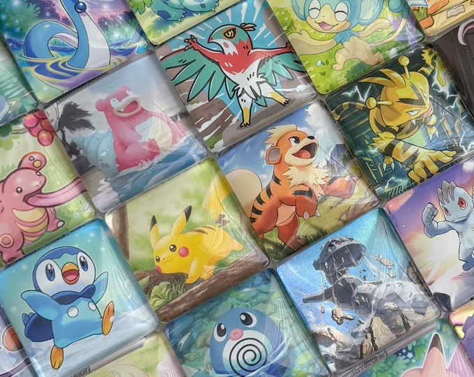 Upcycled Trading Card Magnet: Handmade Fridge Decor, Gift for Gamers