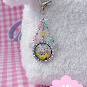 Trading Card Beaded Keychain Charms | Cute Bag Charms | Kawaii Binder Accessories | Upcycled Art | Custom Keychain Iono