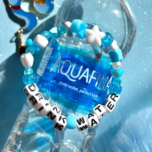 Drink Water Beaded Bracelet | Friendly Reminder Bracelet | Kandi Bracelet | Y2K Bracelet | Bead Bracelet | Kawaii Bracelet