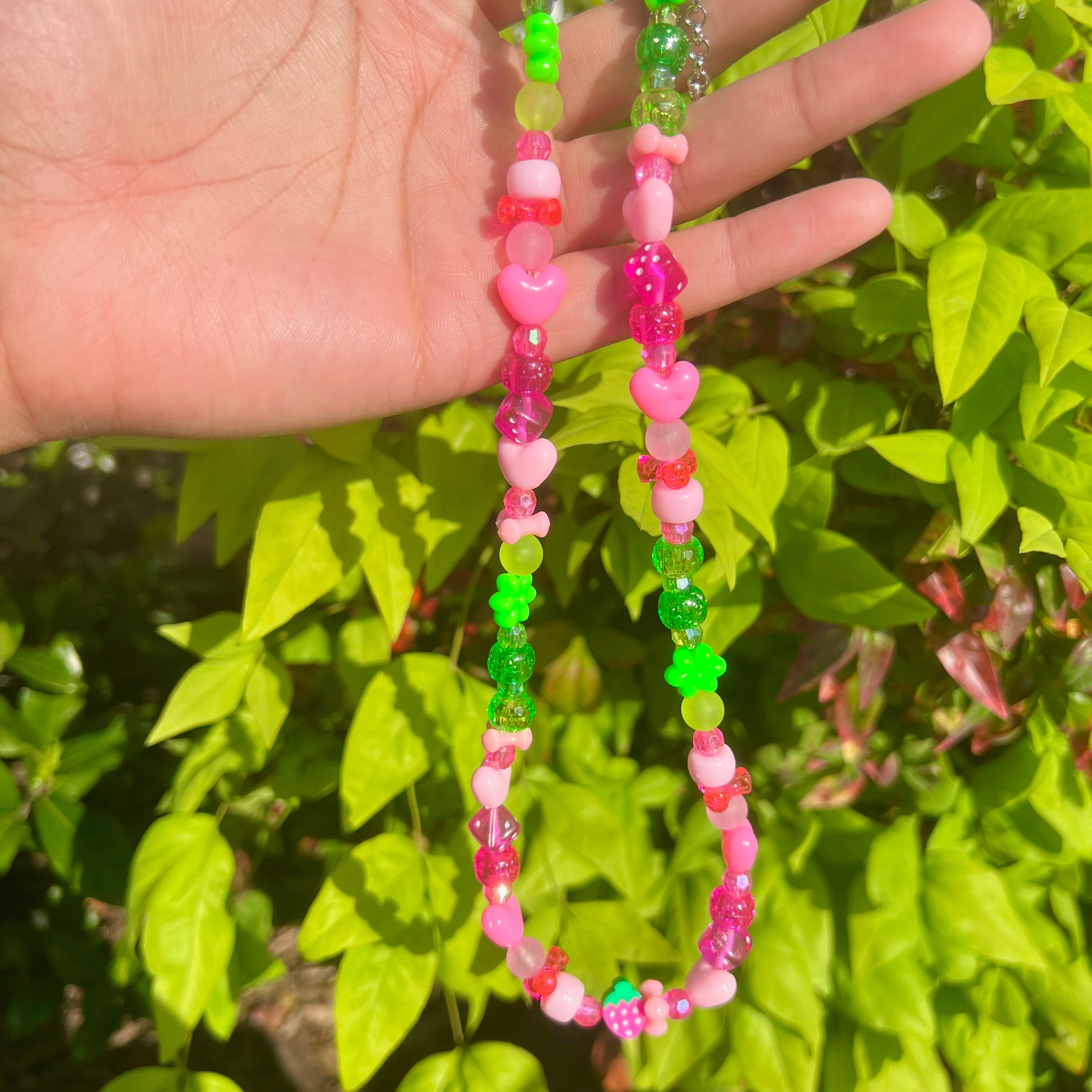 Strawberry Bead Necklace Y2K Necklace Kandi Necklace Etsy