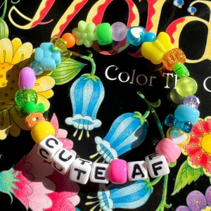CUTE AF Beaded Bracelet | Cute Bracelet | Kandi Bracelet | Y2K Bracelet | Bead Bracelet | Kawaii Bracelet