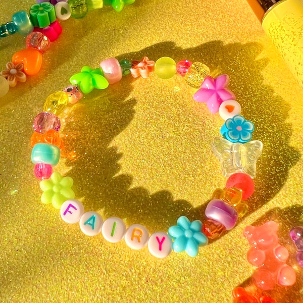 Fairy Beaded Bracelet | Fairycore Jewelry | Kandi Bracelet | Y2K Bracelet | Bead Bracelet | Kawaii Bracelet