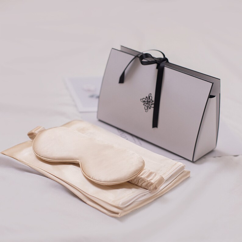 Silk Eye Mask and Pillowcase Set 19 Momme Mulberry Silk Free Etsy