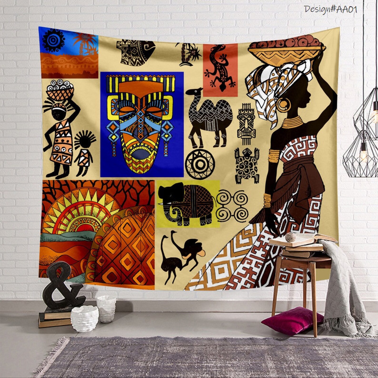 Fabric Tapestry Digital Print Tapestries Wall Hanging African Etsy UK