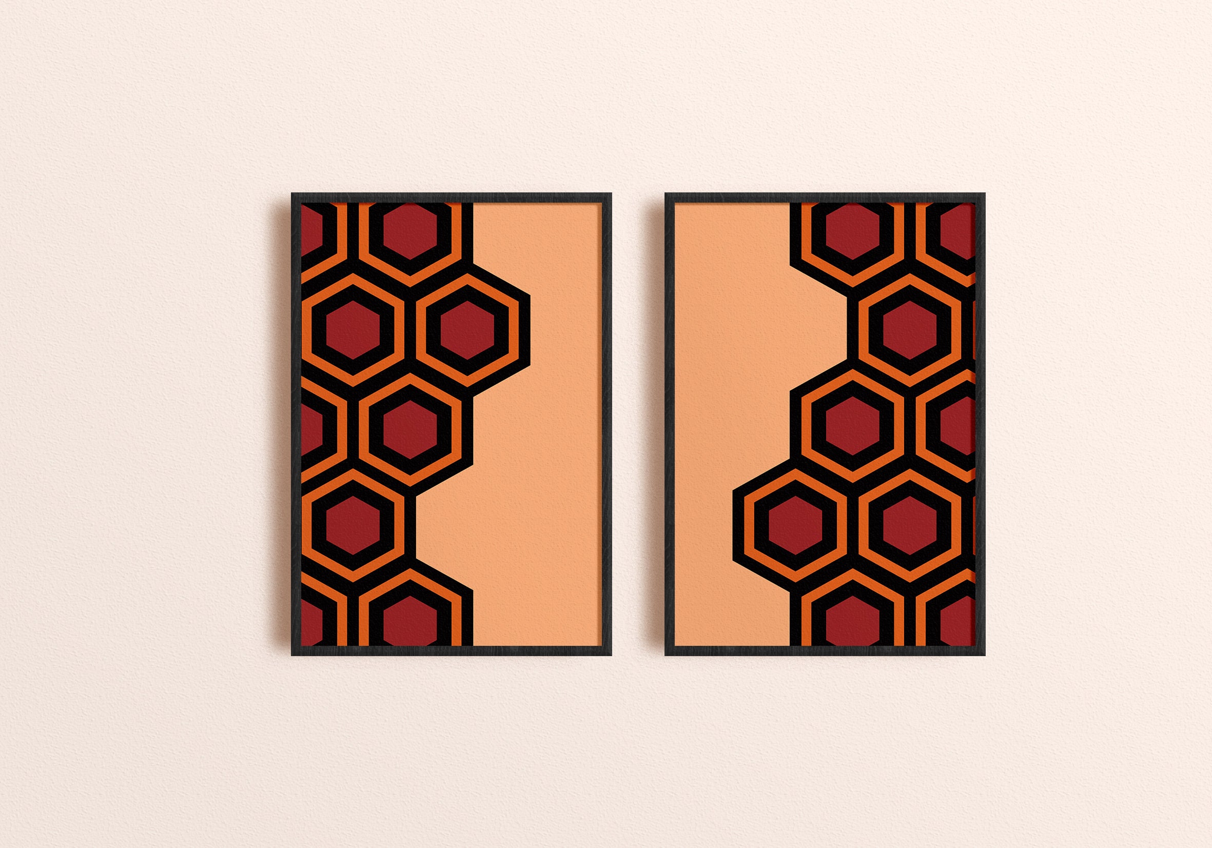 The Overlook Hotel Pattern Set of 2 Digital Prints Warm Cozy Etsy