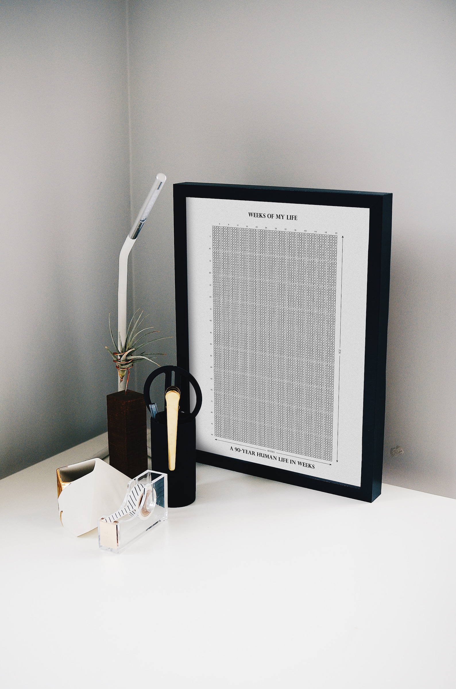 90 year life calendar in weeks memento mori printable reminder