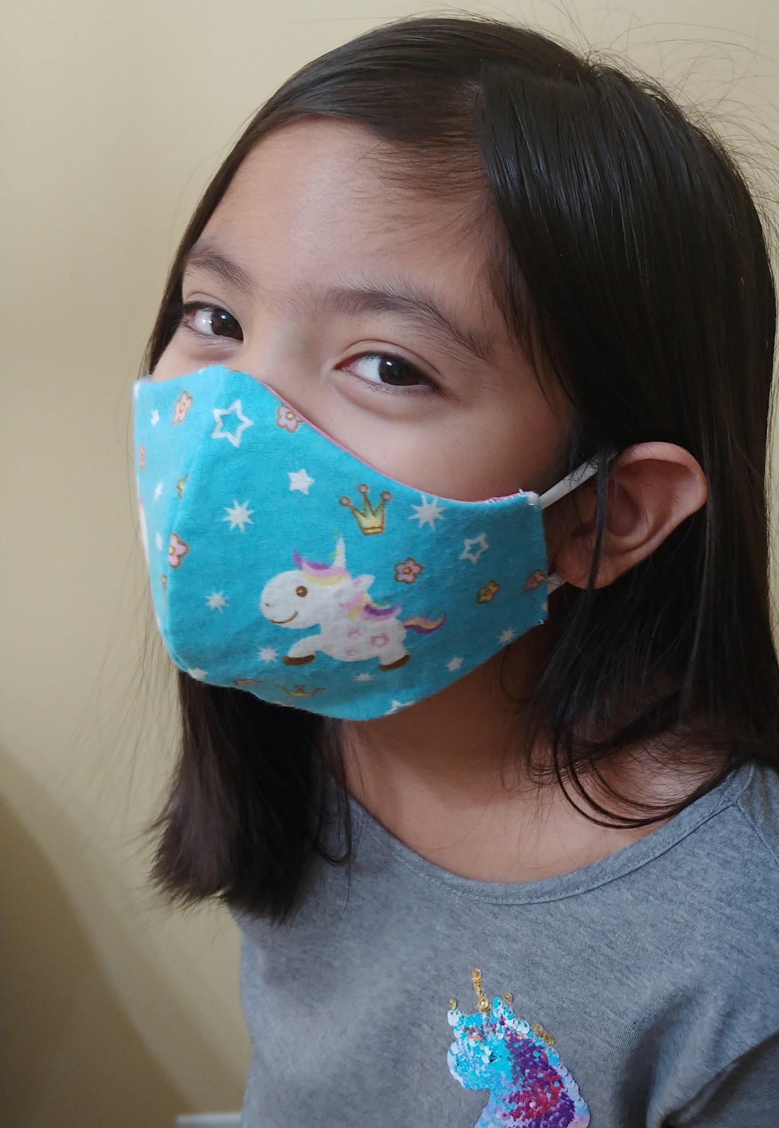 Super Cute Face Mask for Kids 3 Layer Face Mask for Girls 100 Etsy