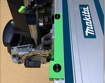 Makita DomStop500™ by RAB Tools : The Original Locking Domino Stop That Attaches To Your Makita Guide Rail For Making Repeatable Plunge Cuts