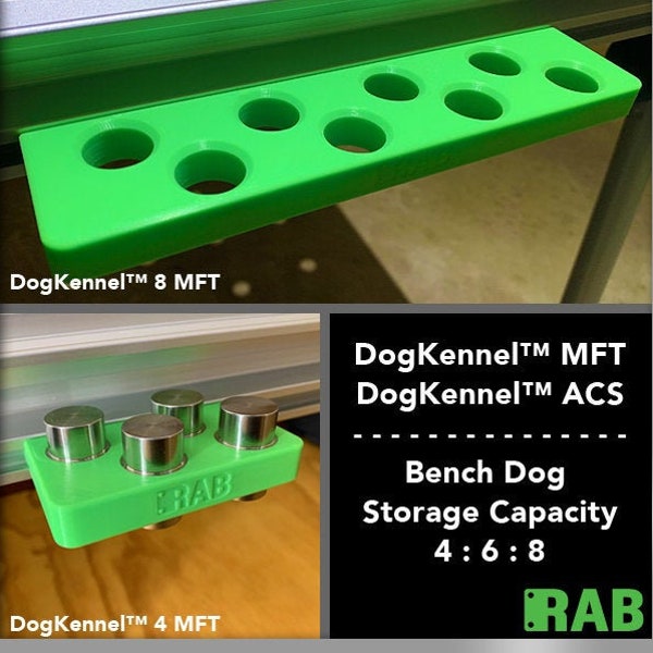 DogKennel™ by RAB Tools : Bench Dog Storage Rack For Your Festool MFT or Kreg ACS (Sizes Vary)
