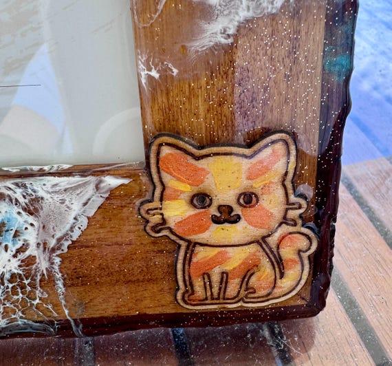Sea Cat Ocean Themed Wood Picture Frame