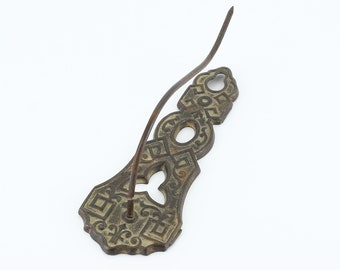 Antique Cast Iron Receipt Hook, Spike Holder, Bill Holder, Restaurant, Floral Design