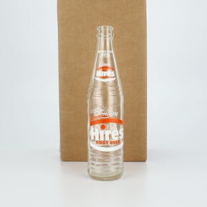 Vintage Hires Root Beer Bottle - Collectible Clear Glass Soda Bottle. Bilingual Canadian Lable